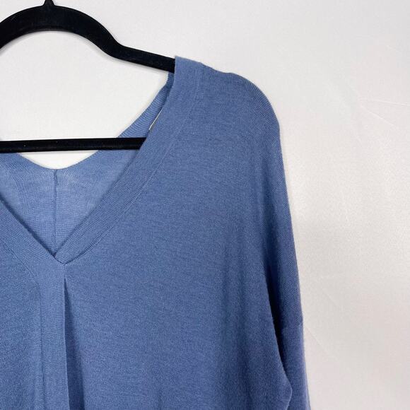 Vince Womens XSmall Blue Double V Neck Lightweight Sweater Wool Cashmere Blend - Picture 3 of 9